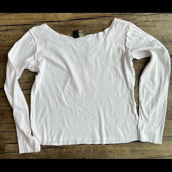 LOTUS white Sporty low cut v neck Number NINETY 5 Long Sleeve Shirt XL - Picture 4 of 7